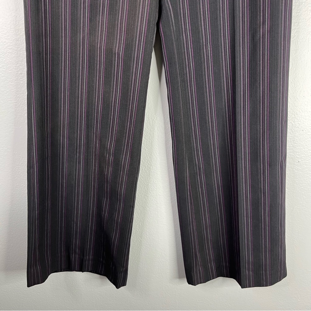 Cato Pants Women’s 8 Purple Black Stripe Contemporary Lower Rise Straight Leg - Picture 5 of 13